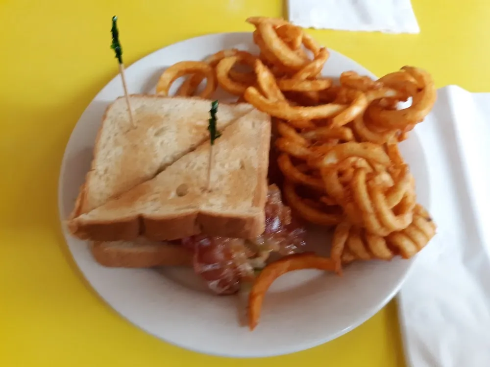 blt Sandwich and Curly Fries