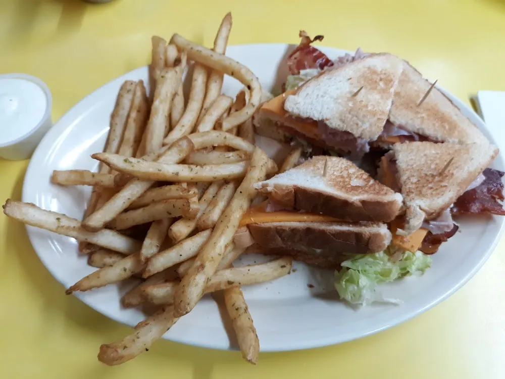 Club Sandwich with Chive Fries
