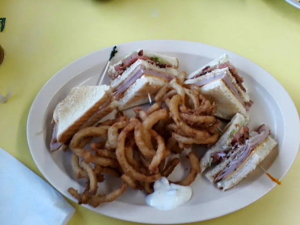 Club Sandwich with Curly Fries